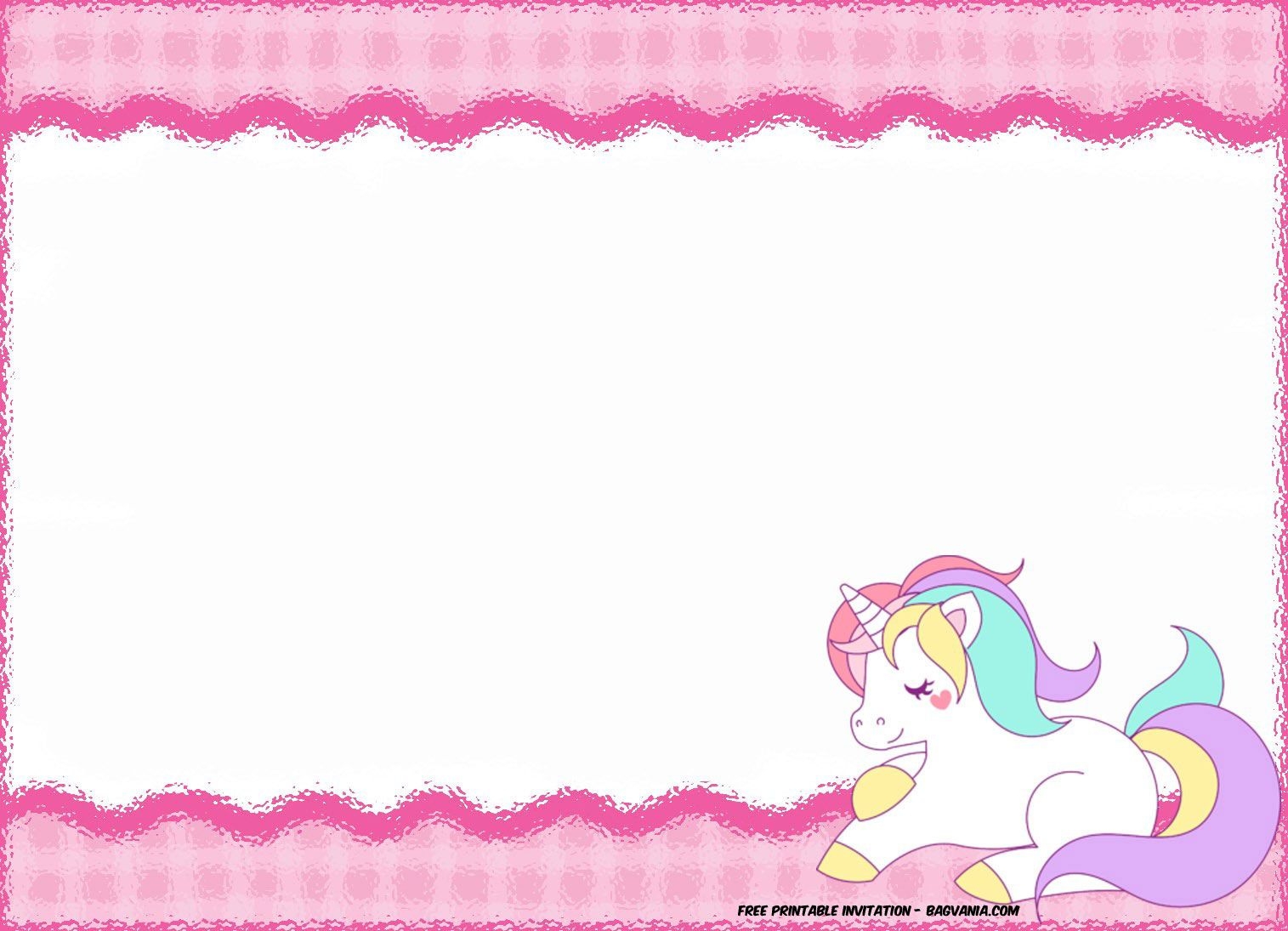 Unicorn Printable Birthday Template