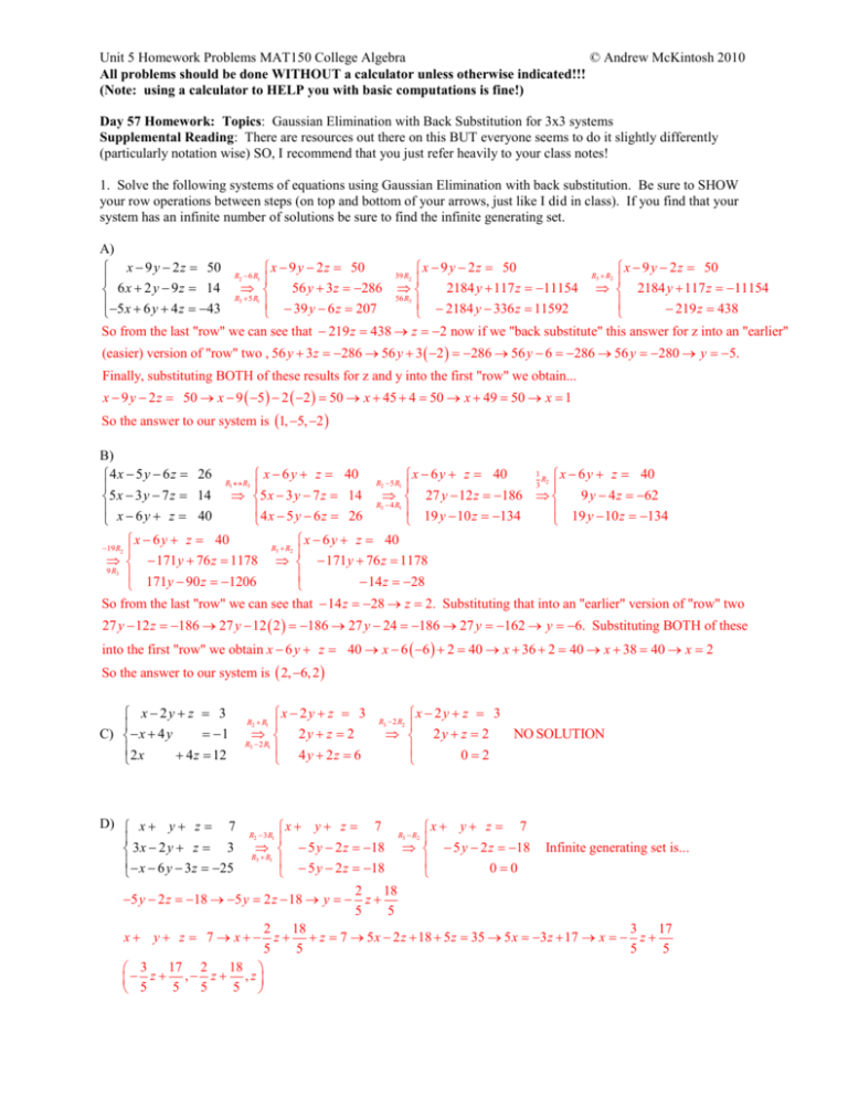 Unit 5 Systems Of Equations Inequalities Homework 2 Solving By 