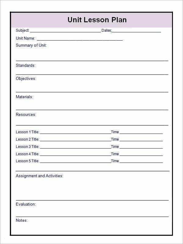 Unit Plan Template Elementary Printable Calendars AT A GLANCE