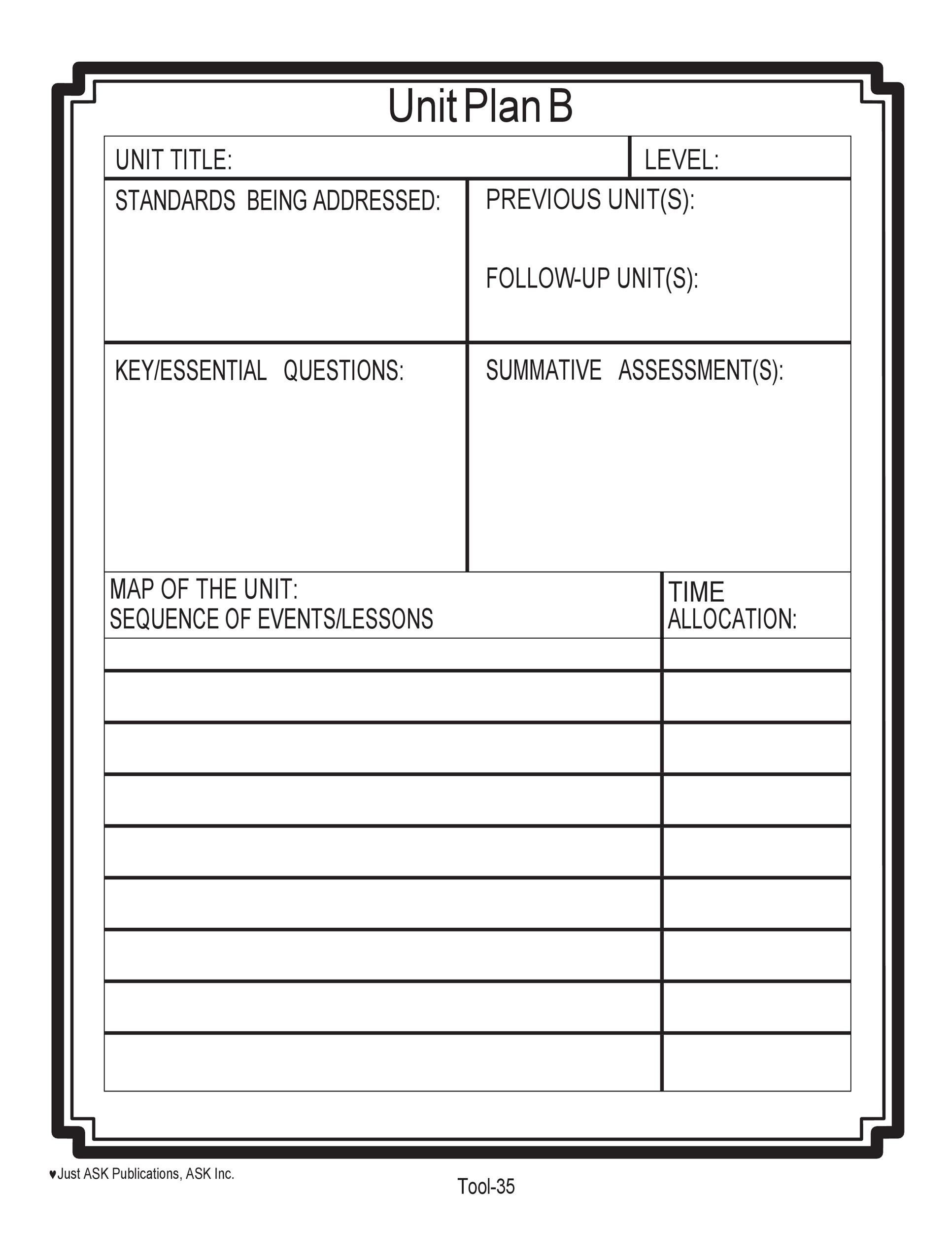 Unit Plan Template Elementary