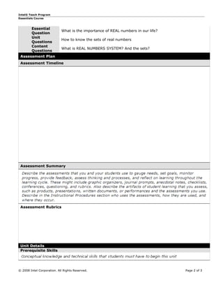 Unit Plan Template PDF