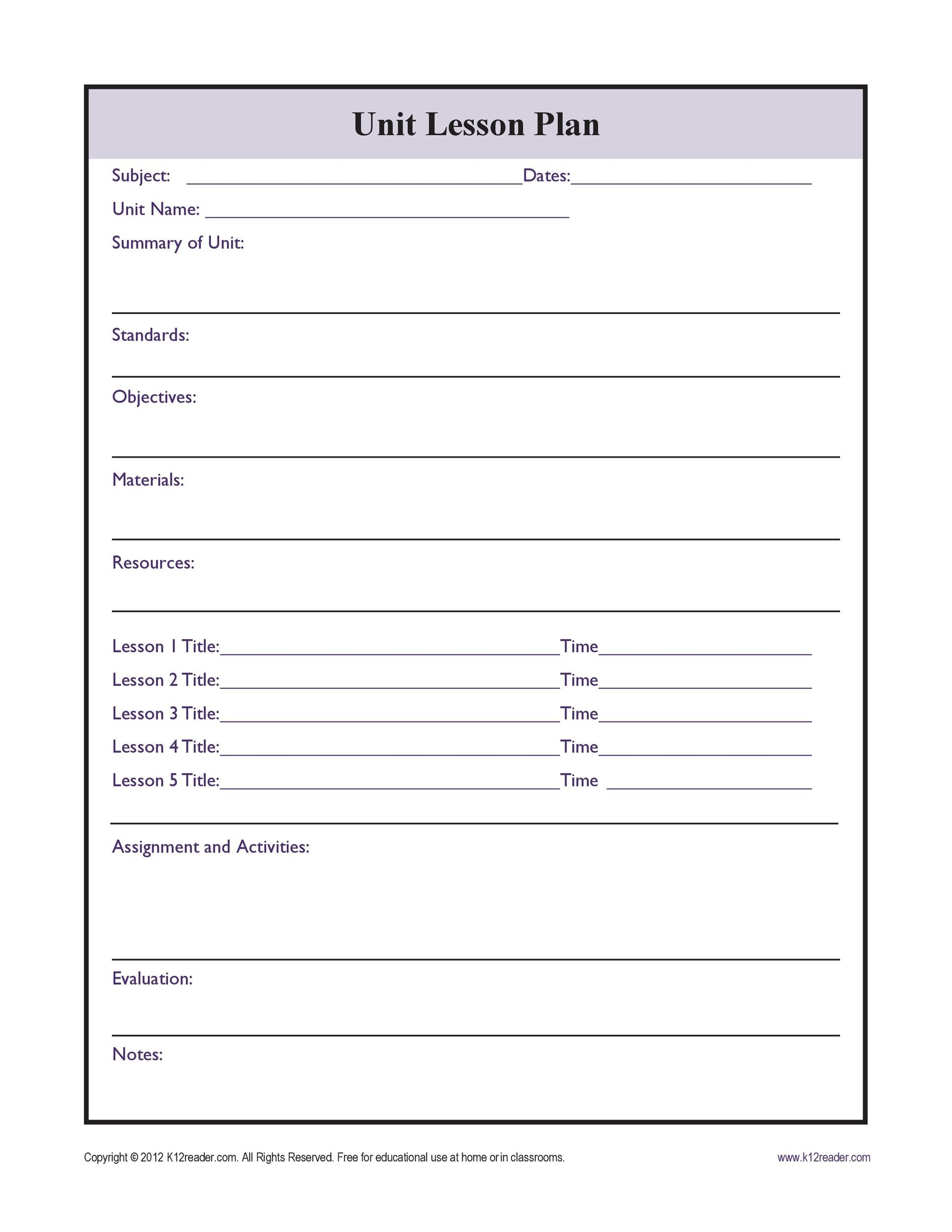 Unit Planning Template