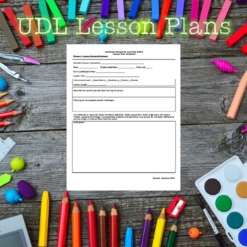 Universal Design For Learning Lesson Plan Template By Hilari Willdrick