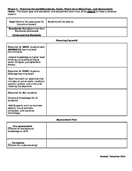 Universal Design For Learning Lesson Plan Template By Hilari Willdrick
