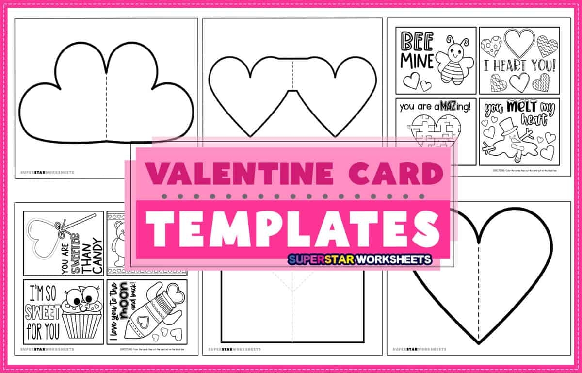 Valentine 39 s Day Card Template Superstar Worksheets