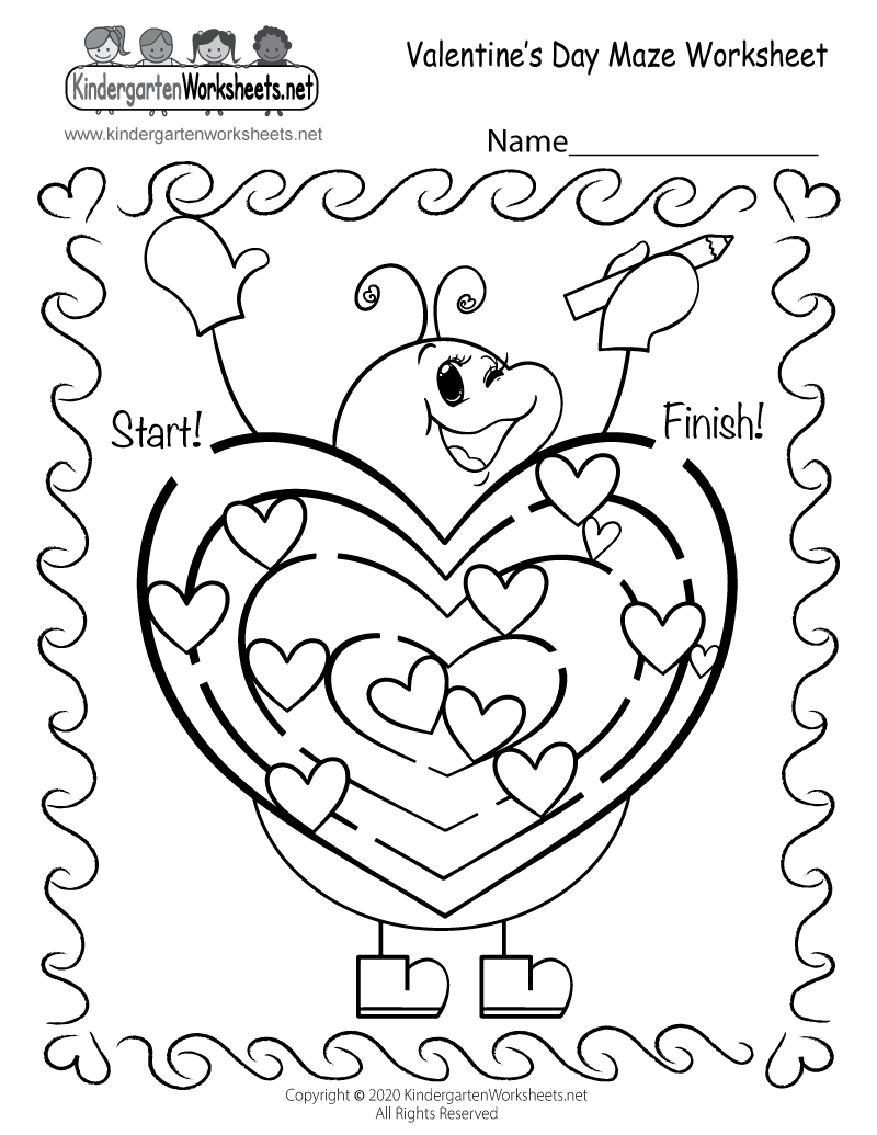 free printable valentine's activity sheets