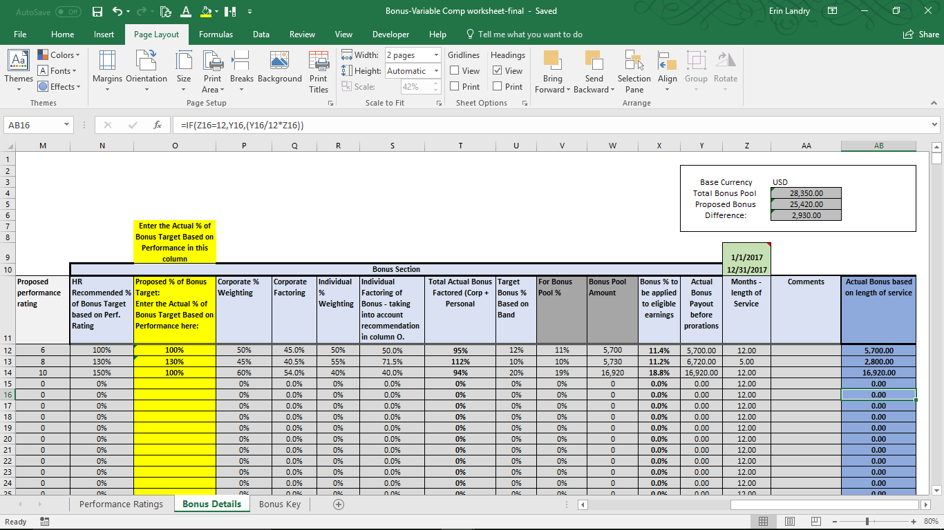 Variable Compensation Plan Template