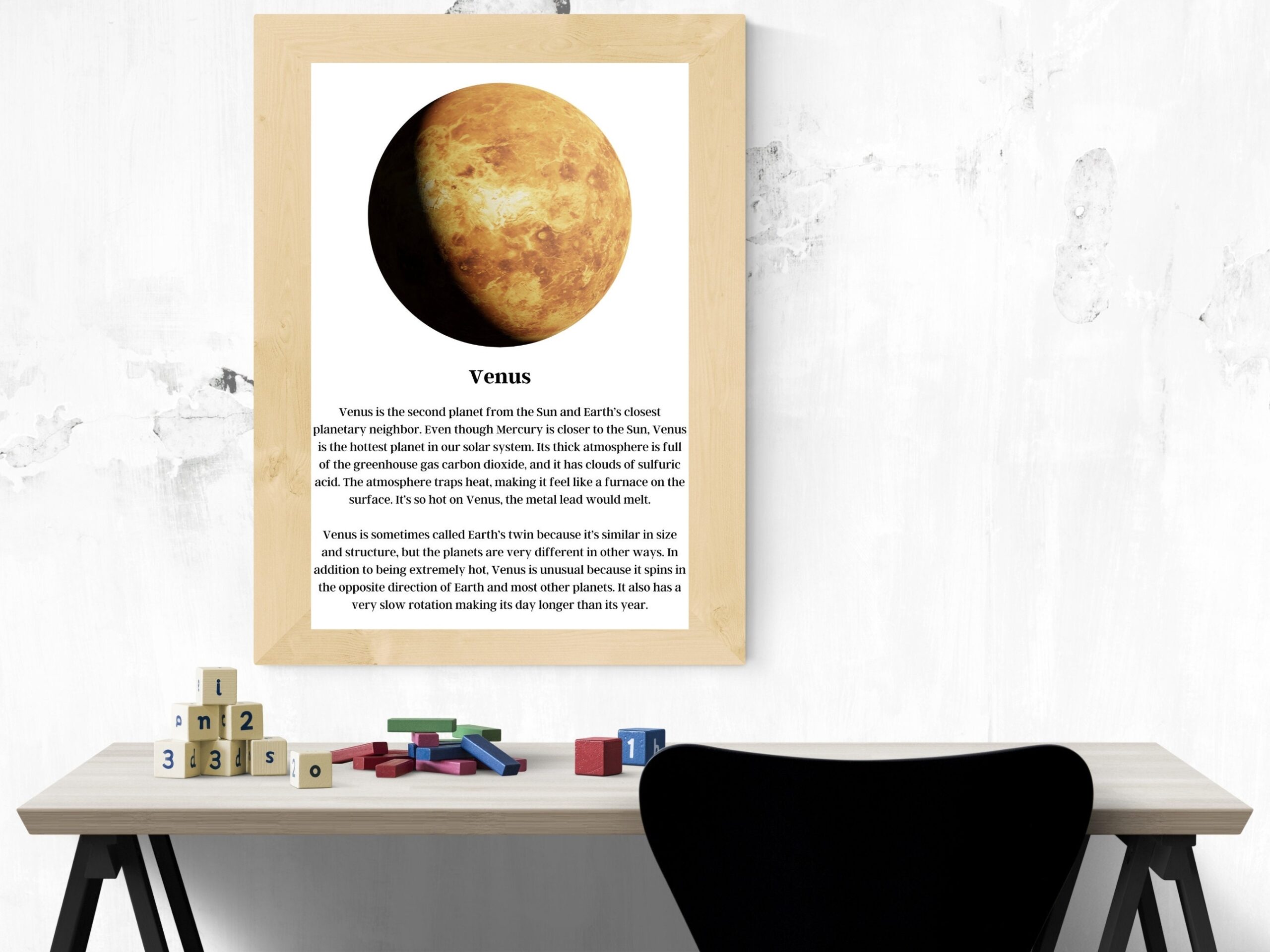 Venus Planet Venus Printable Poster Solar System Digital Print 