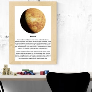 Venus Planet Venus Printable Poster Solar System Digital Print 