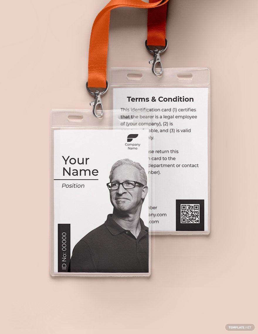 Vertical Blank ID Card Template In PSD Illustrator Download 