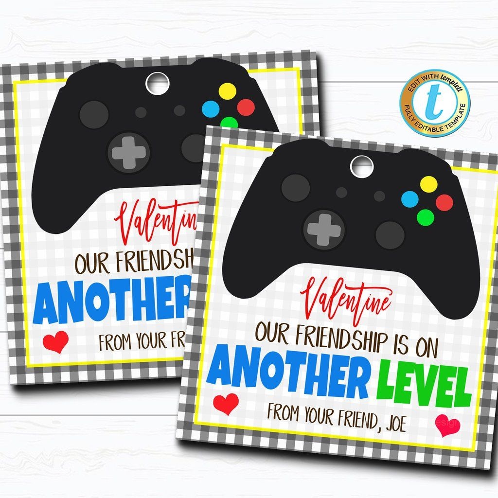 Video Game Valentines Boy Gamer Valentine Card Gift Classroom Party