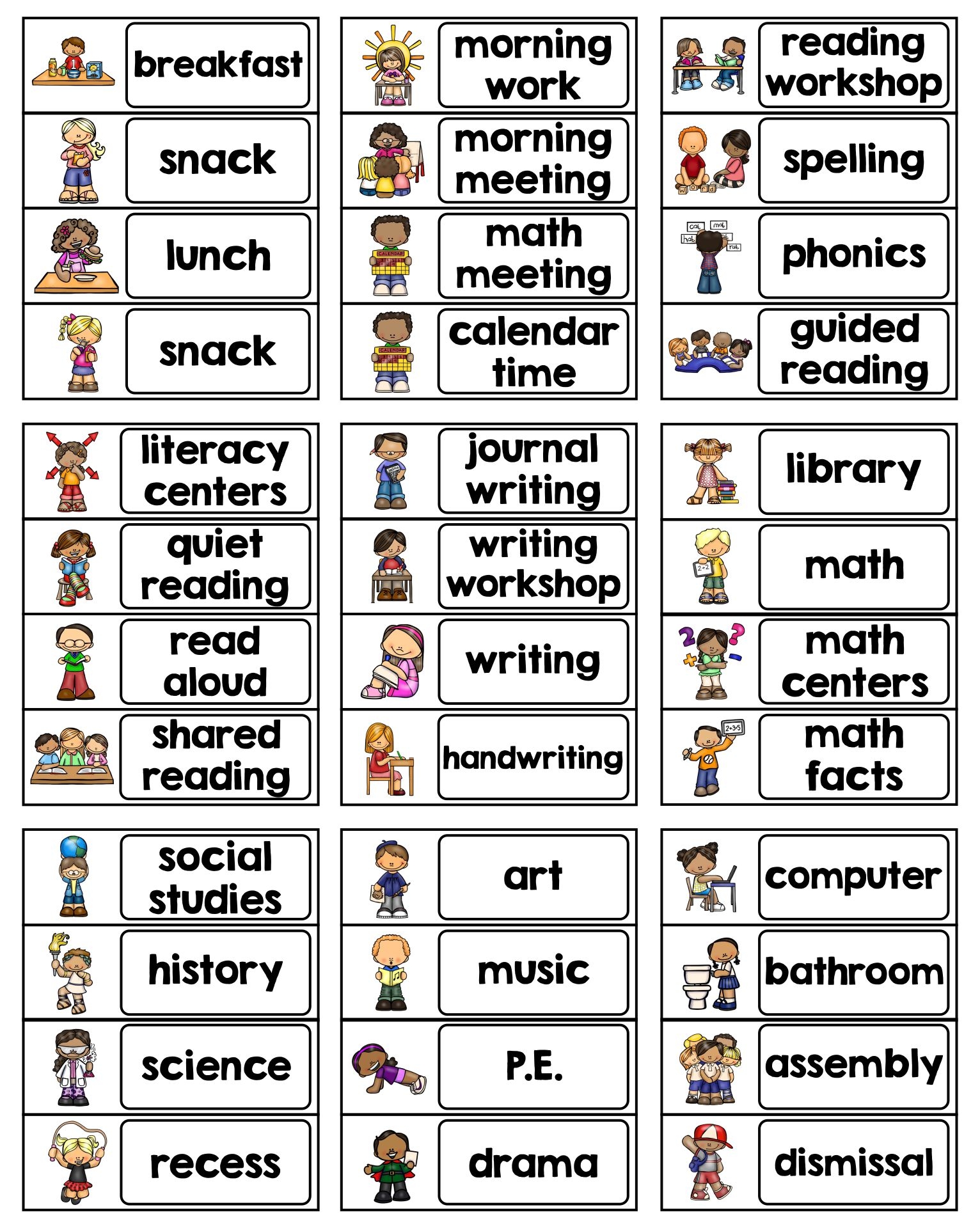 Visual Schedule 20 Free PDF Printables Printablee