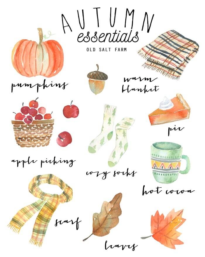 Watercolor Autumn Printable Free Fall Printables Old Salt Farm