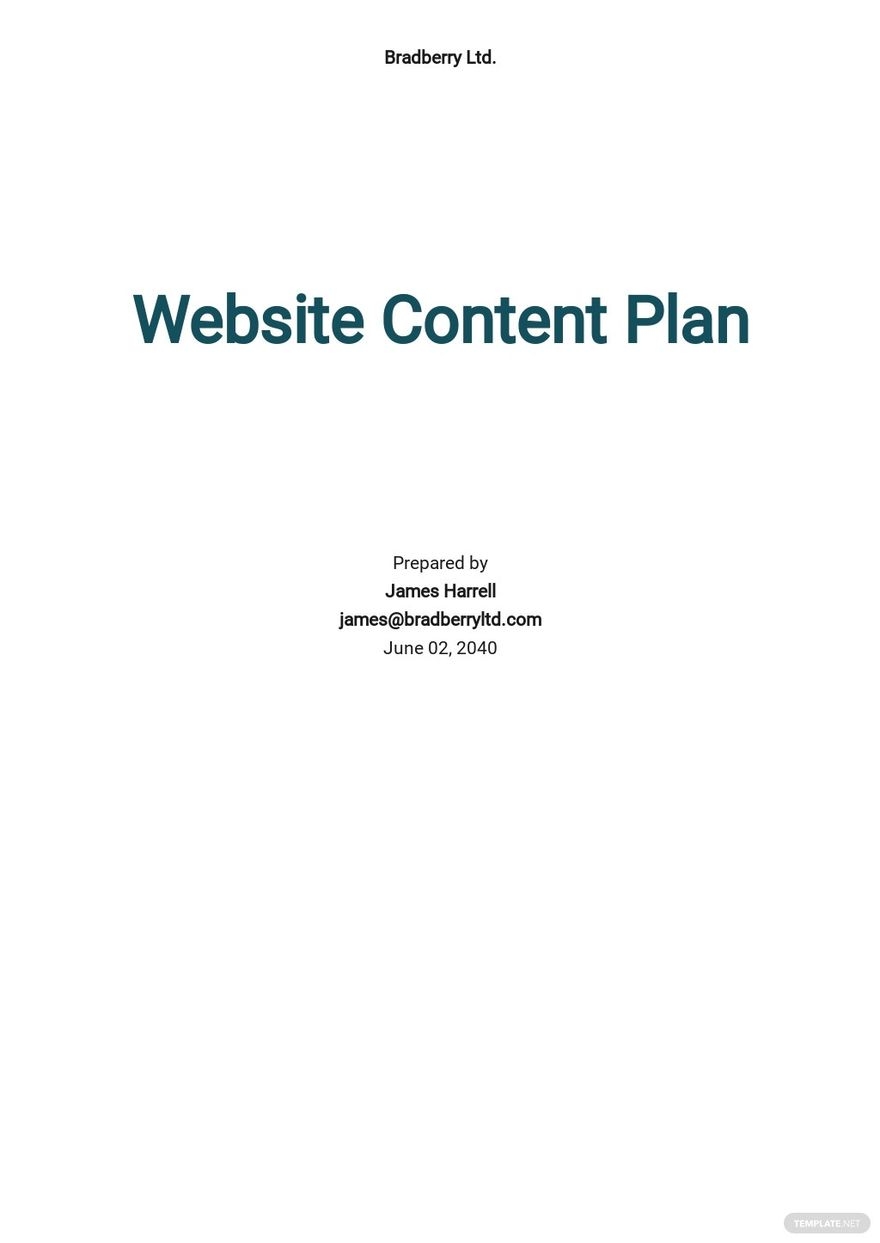 Website Content Plan Template Google Docs Word Apple Pages 