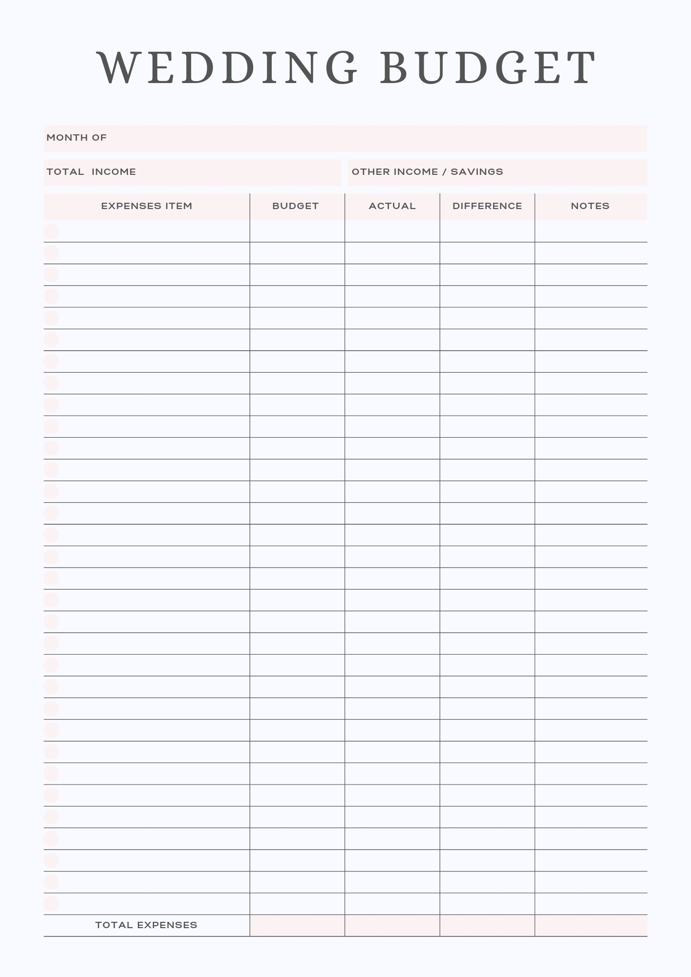 Wedding Planning Budget Template Vbdolf