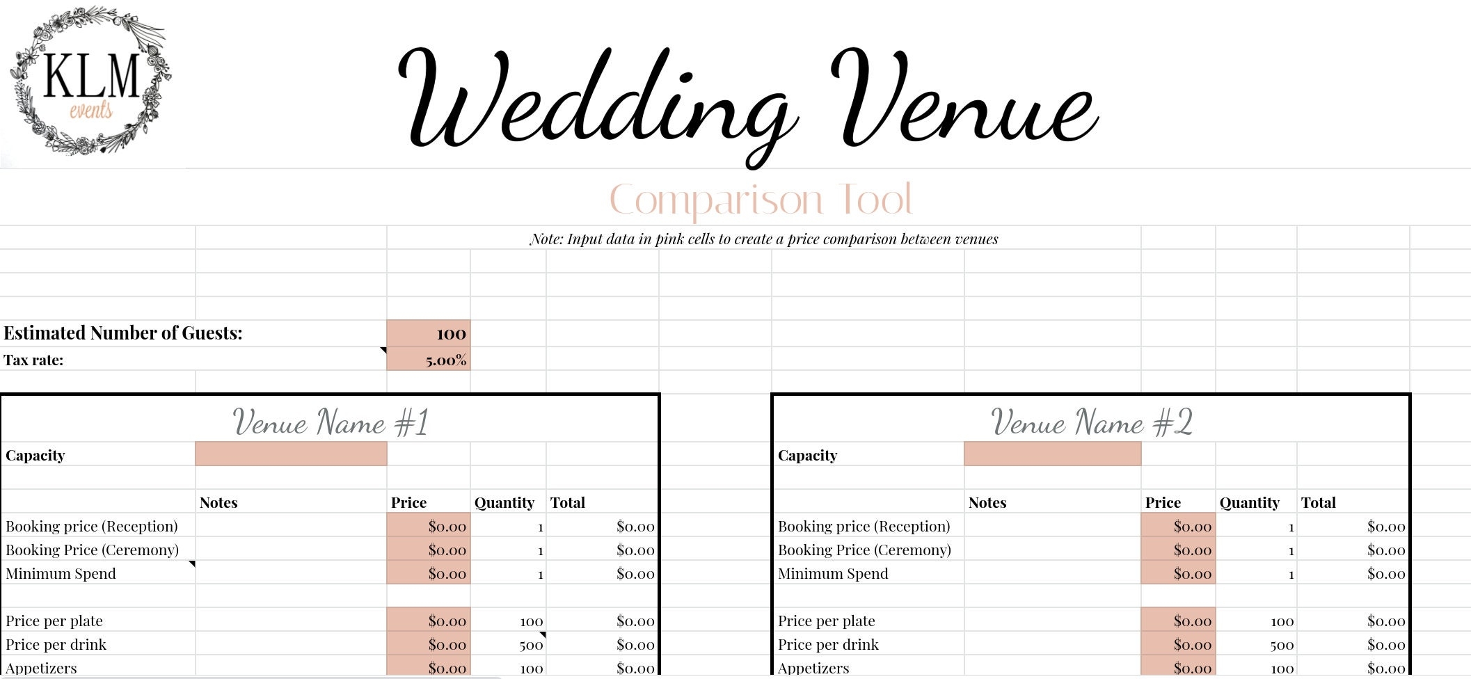 Wedding Planning Template Google Sheets
