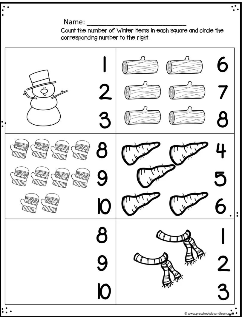 printable winter activity pages