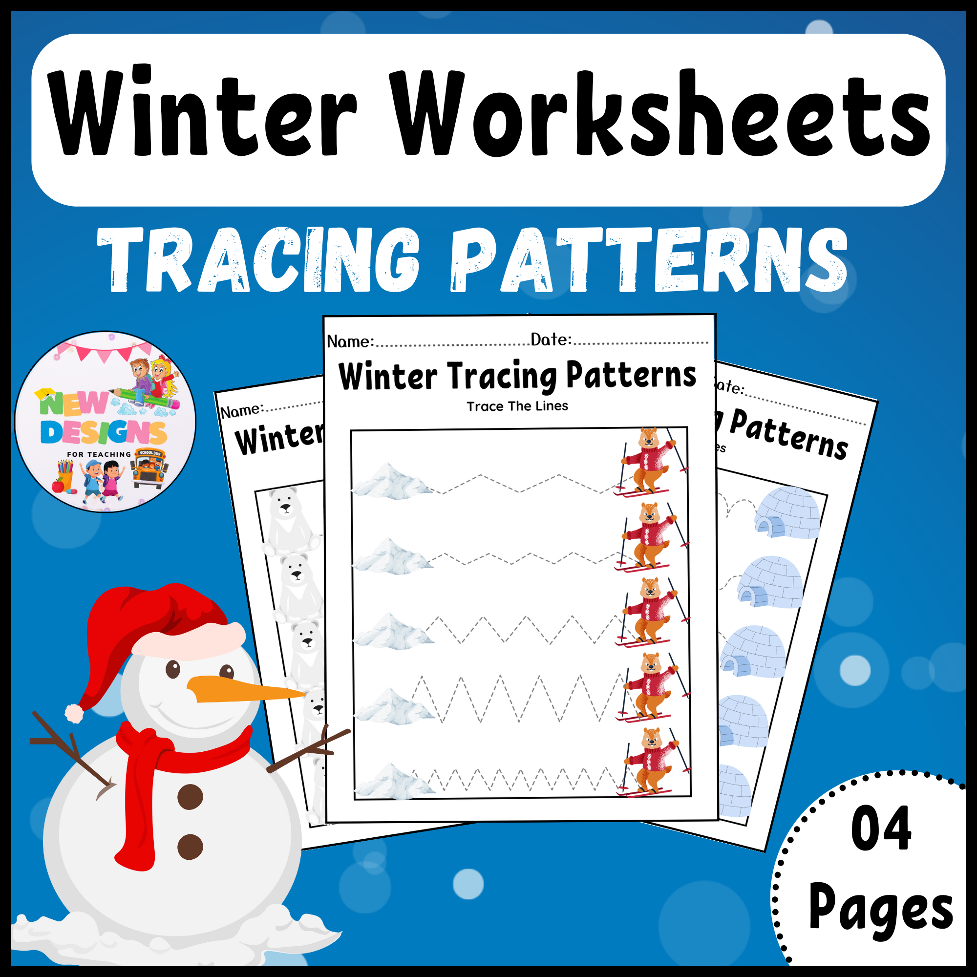 Winter Tracing Patterns Printable Winter Worksheets Made By Teachers