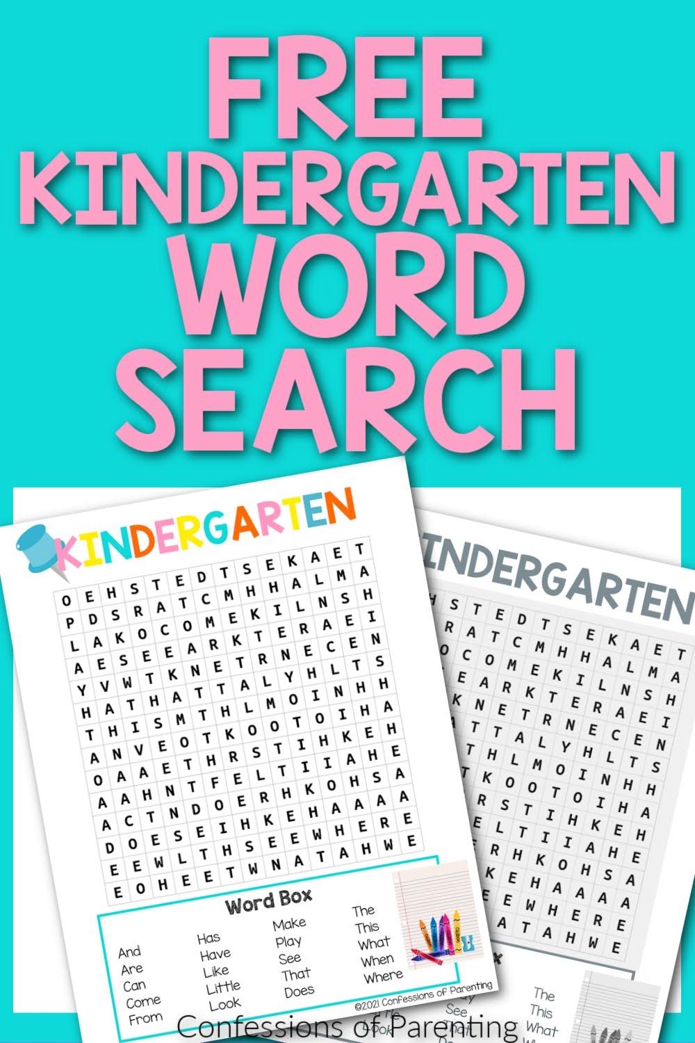 Word Games For Kindergarteners