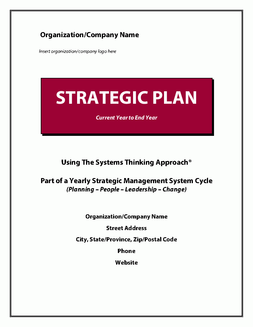 Word Template Strategic Plan Template 38 page Word Document Flevy