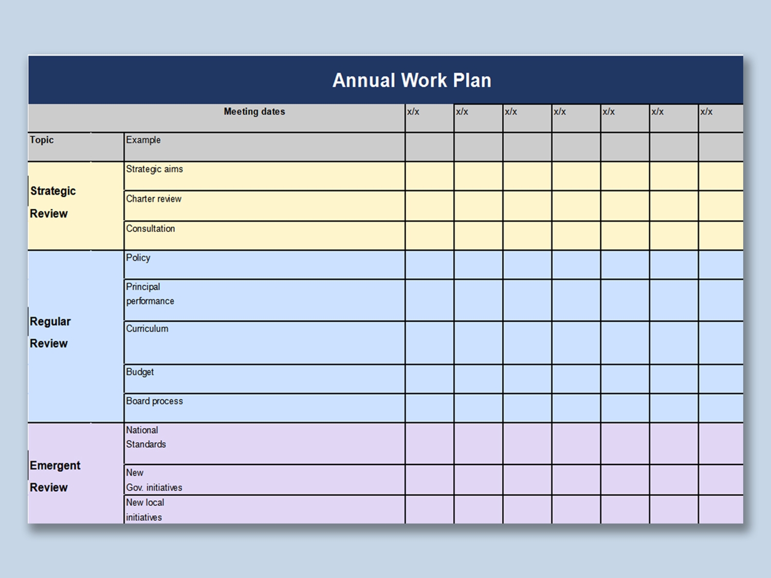 Work Plan Calendar Template 2025 Finn Parker