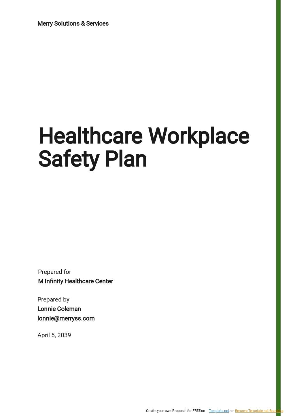 Workplace Safety Plan Templates Documents Design Free Download 