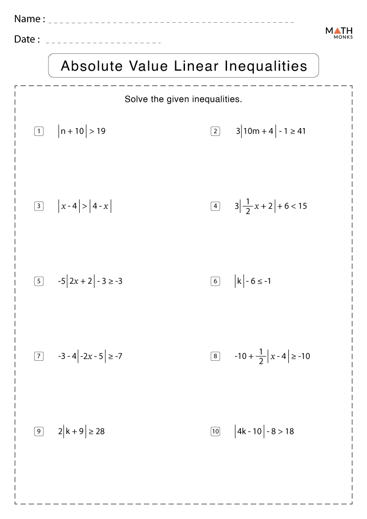 absolute value equations algebra 2 worksheet