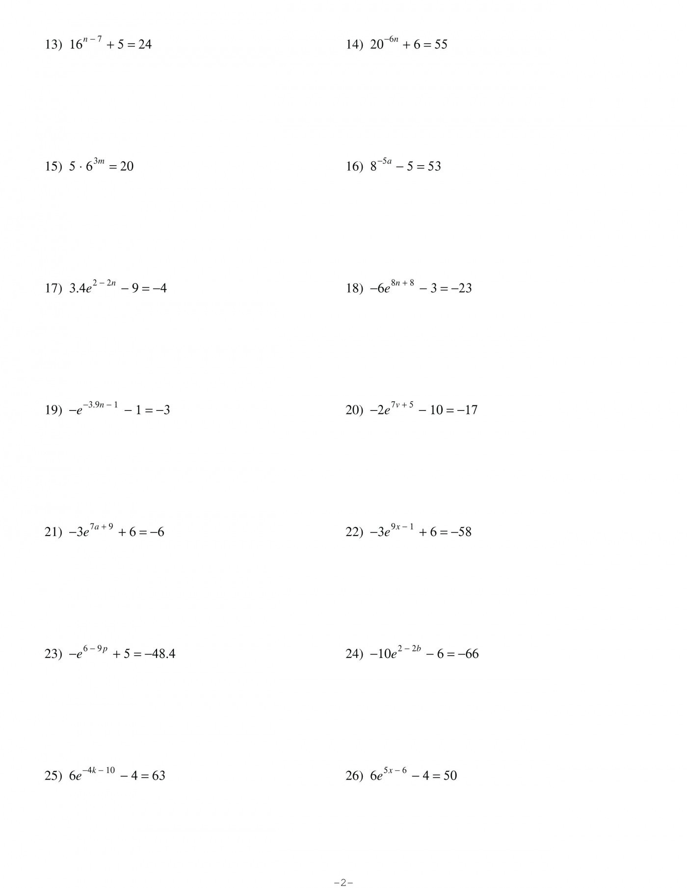 Writing Equations Of Exponential Functions Worksheet Function Worksheets