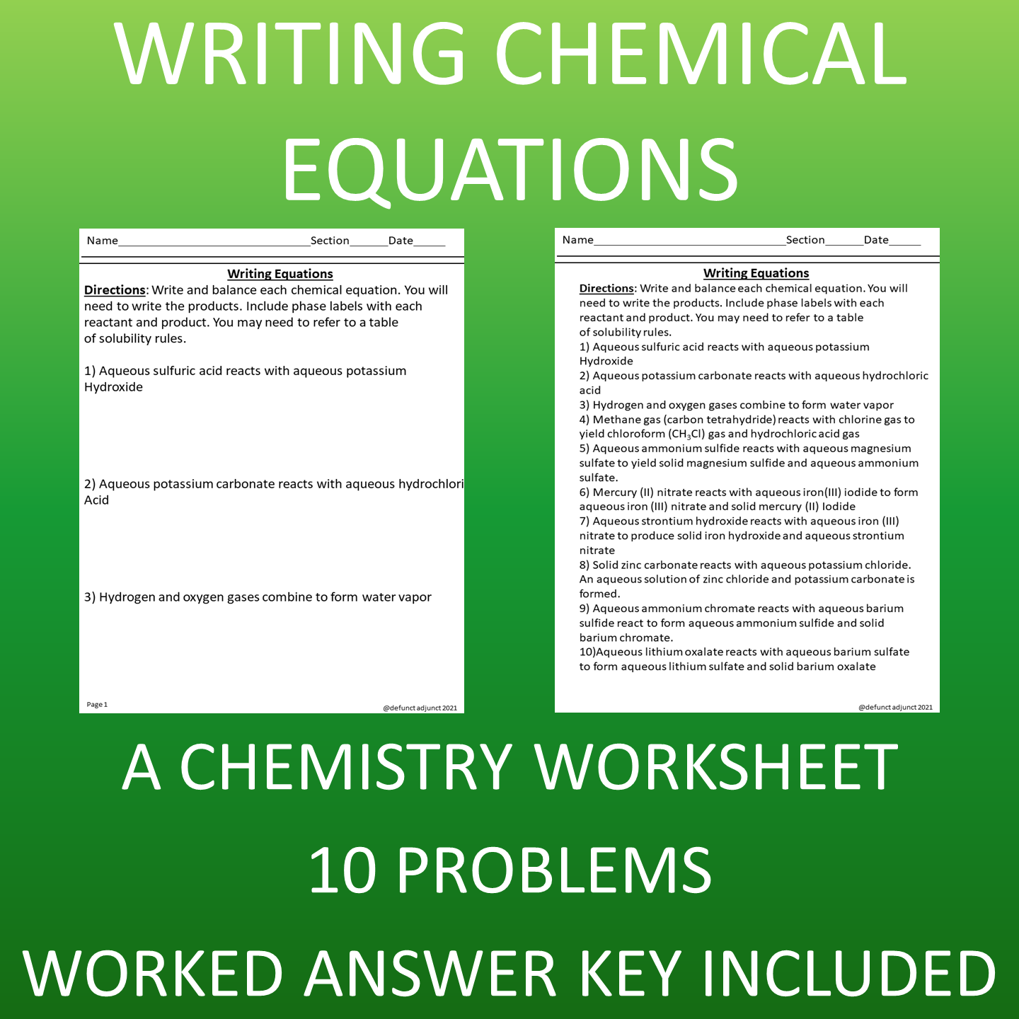 writing equations worksheet