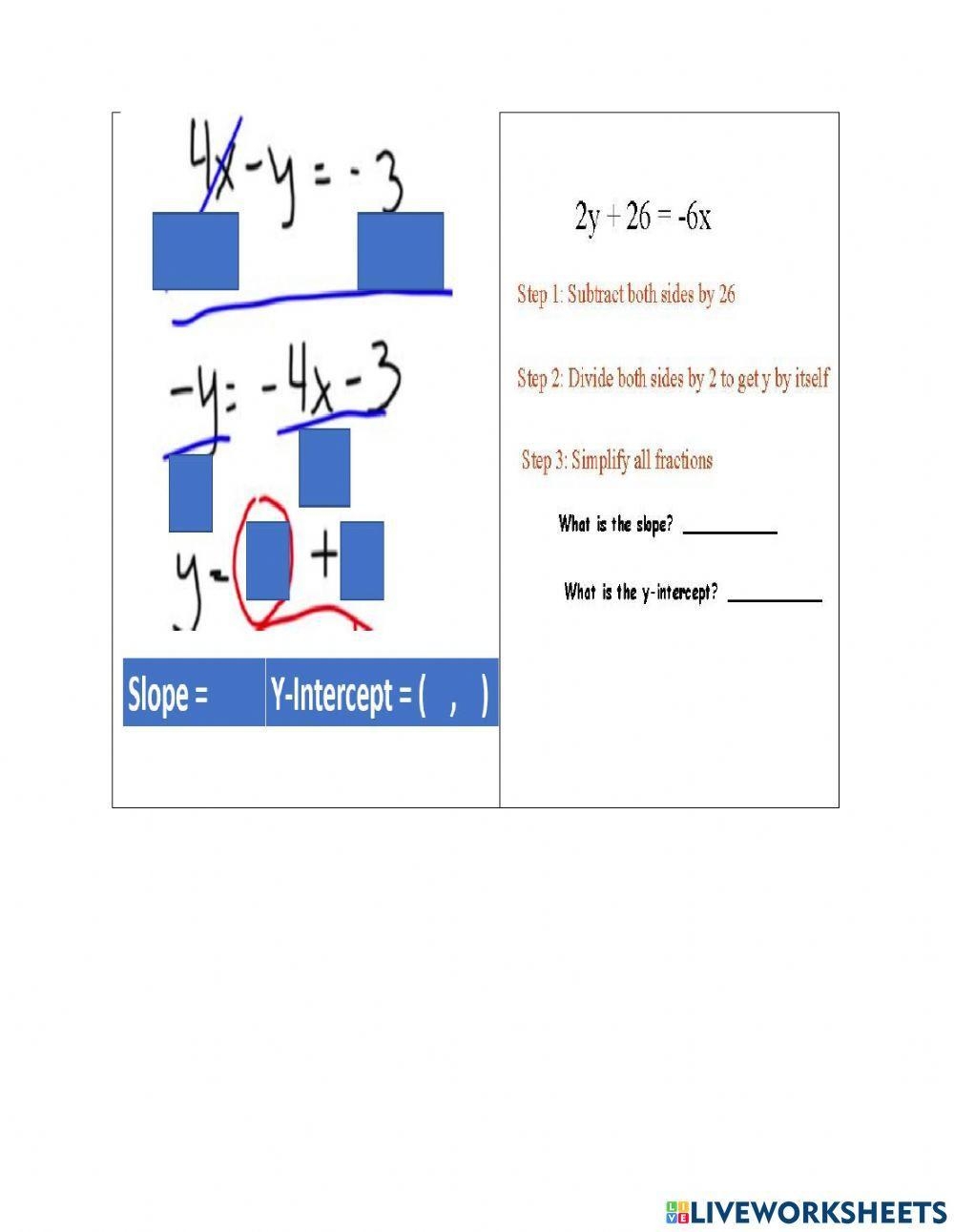 Writing Linear Equations In Slope Intercept Form Worksheet For 8th 