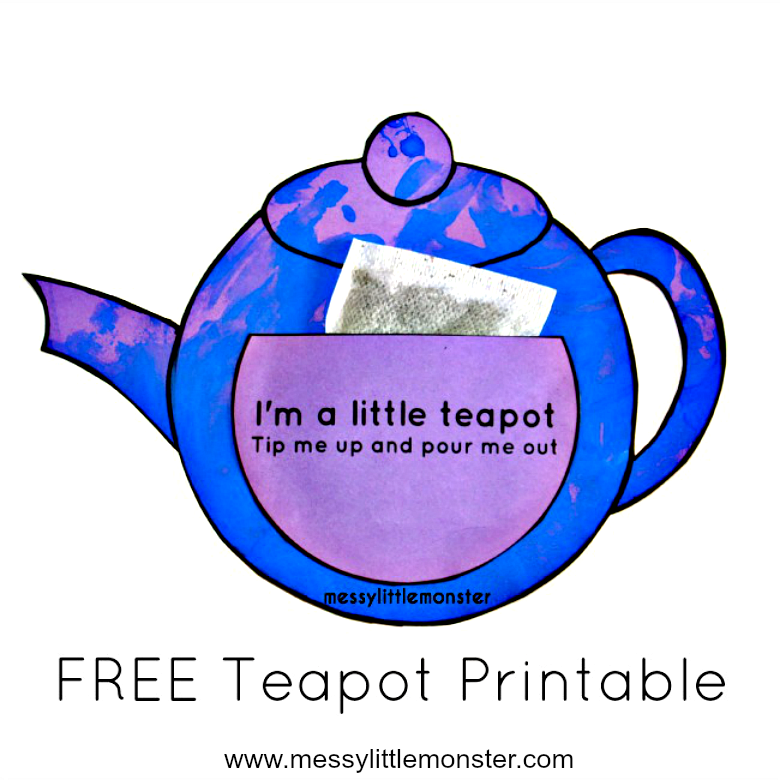 free printable teapot card template