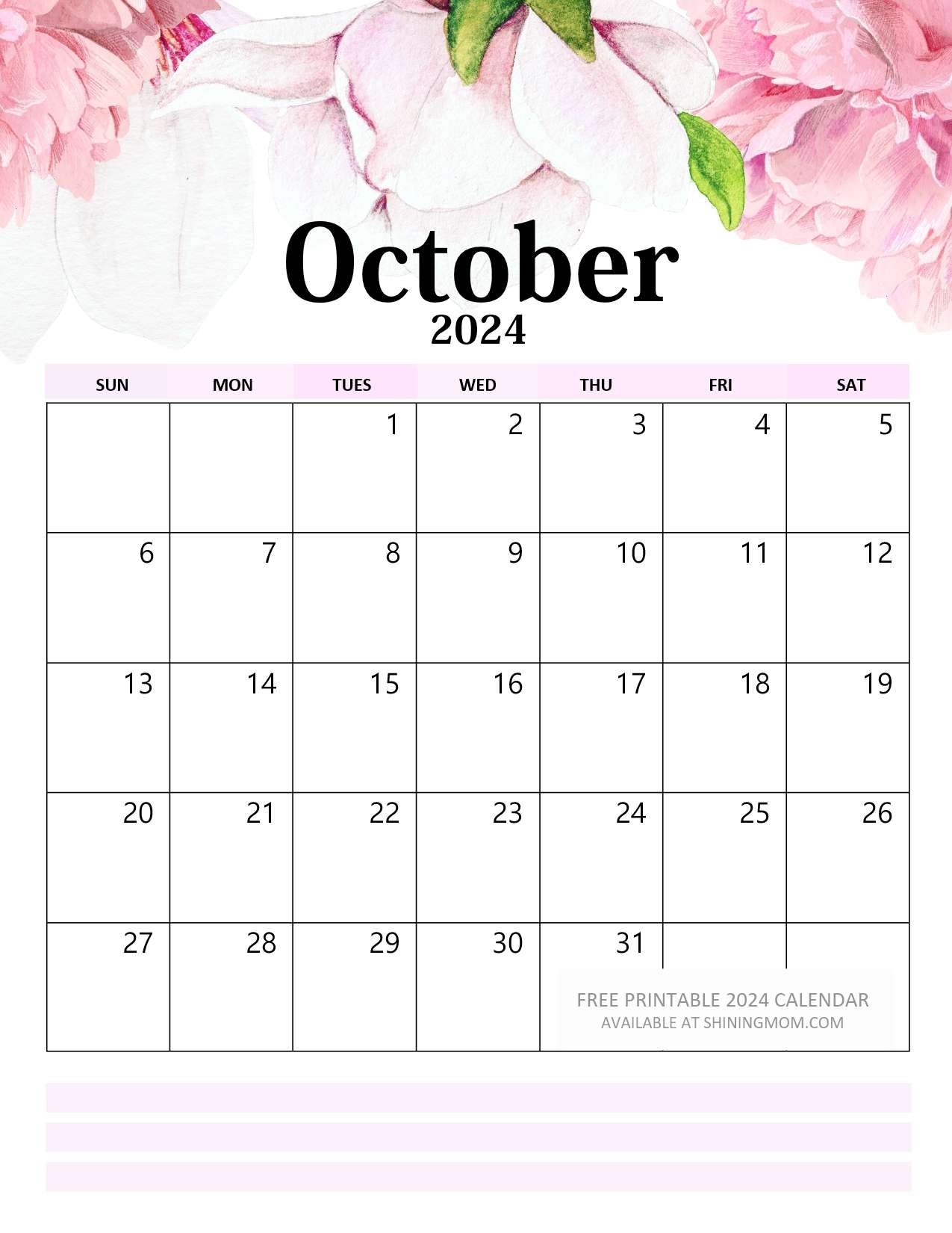 Your Free 2024 Floral Calendar Printable Is Here 