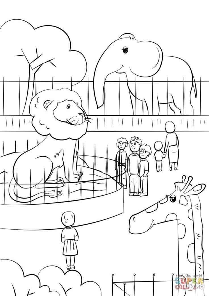 Zoo Animals Coloring Pages Zoo Animals Coloring Page Free Printable 