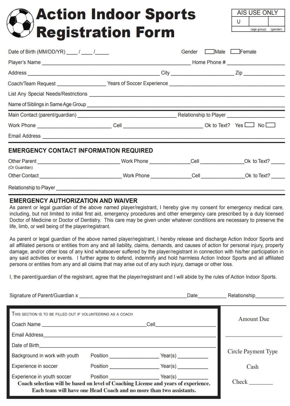 10 Free Sports Registration Form Templates Excel Word PDF Excel TMP
