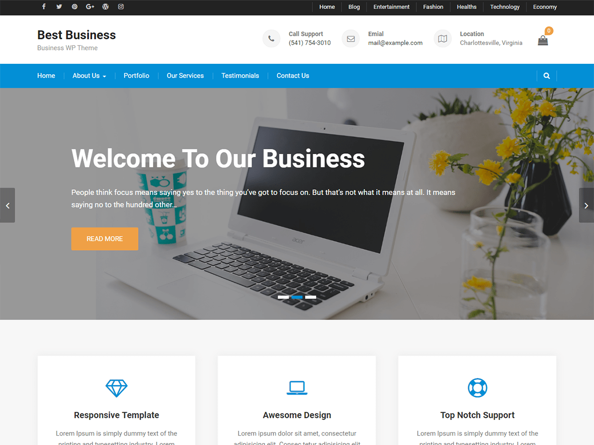 Best Free Responsive WordPress Business Themes ProDesigns Themes