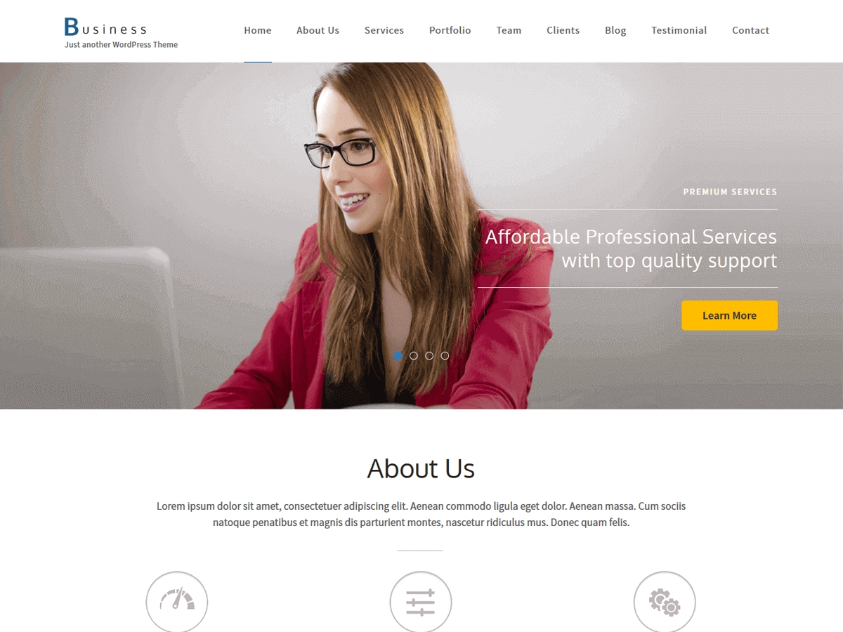 Business One Page WordPress Theme WordPress