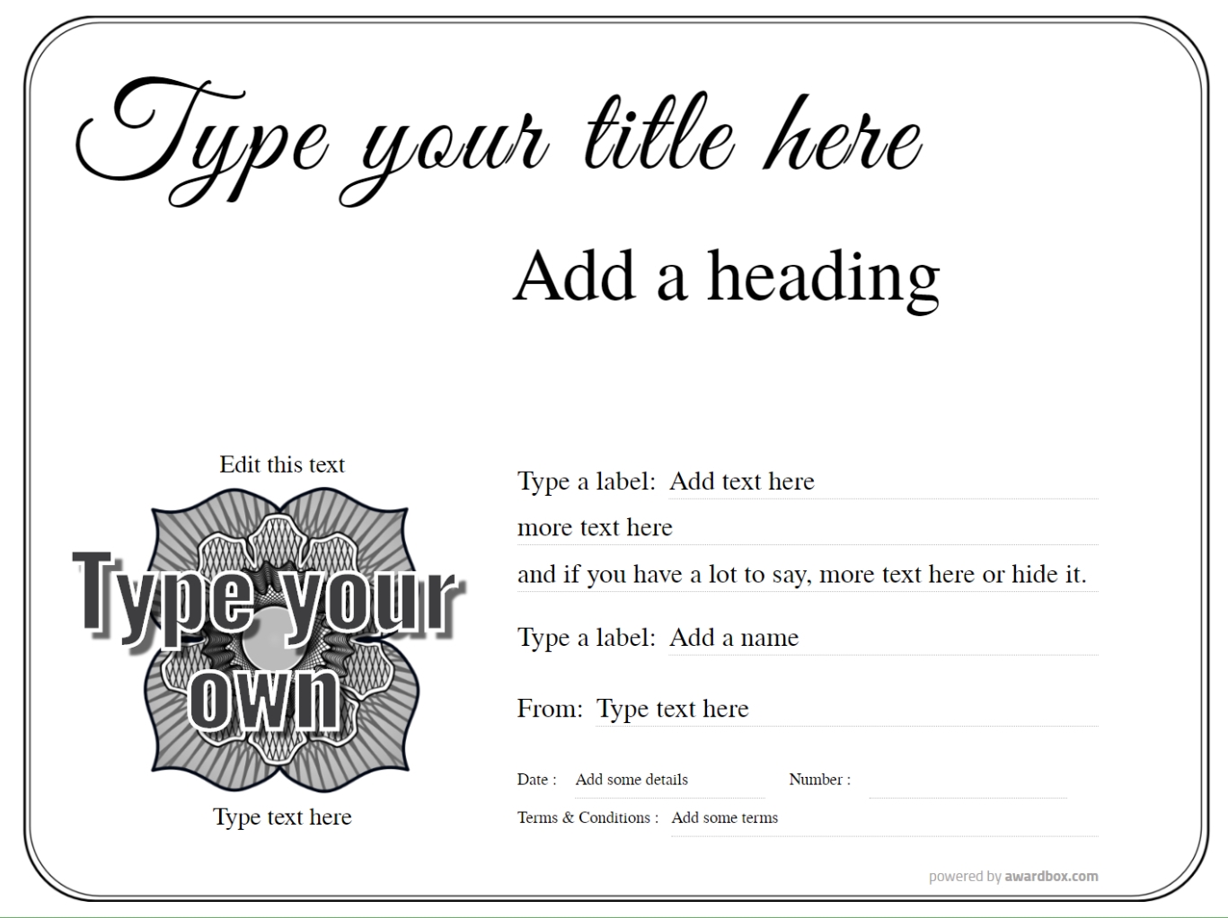 printable gift certificate template