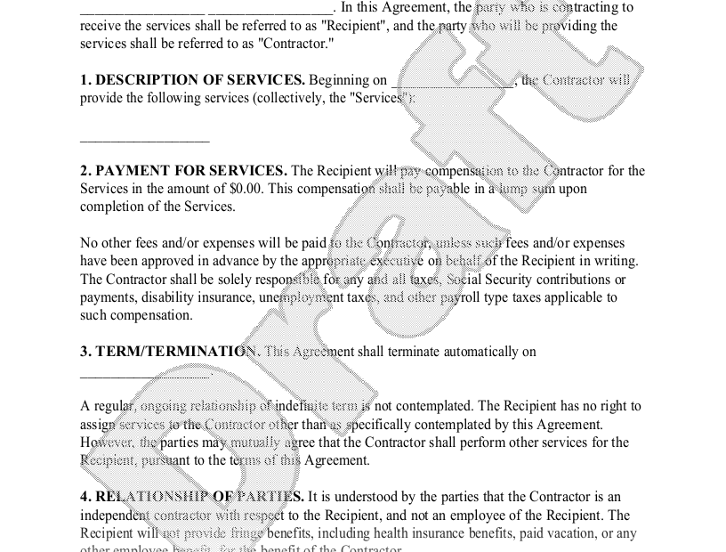 Free Independent Contractor Agreement Template Rocket Lawyer