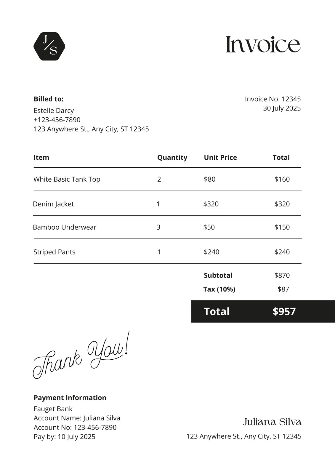 Free Printable Professional Invoice Templates To Customize Canva