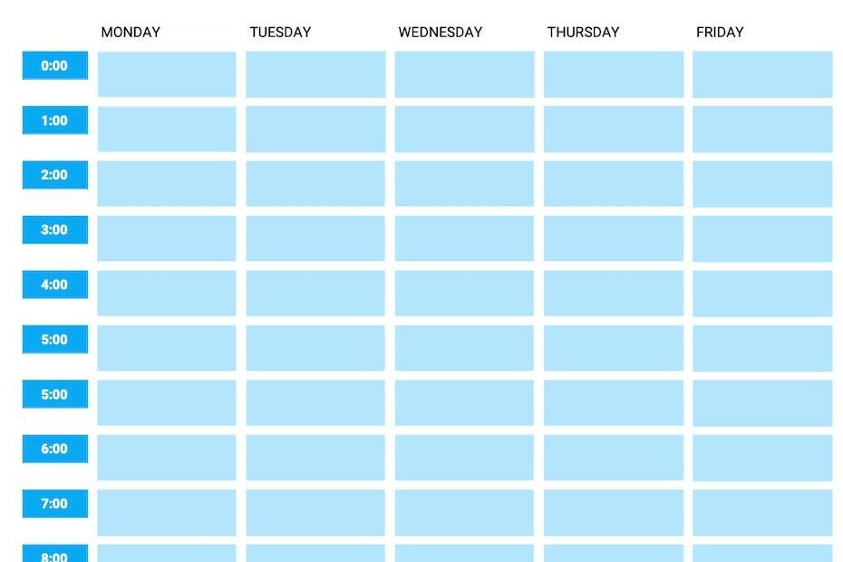 Free Time Blocking Templates 9 Printable Downloads
