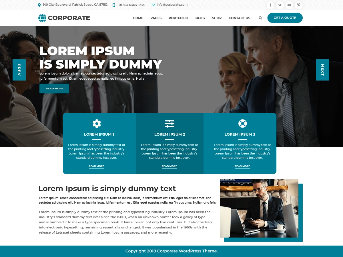 Multipurpose Corporate WordPress Theme WordPress
