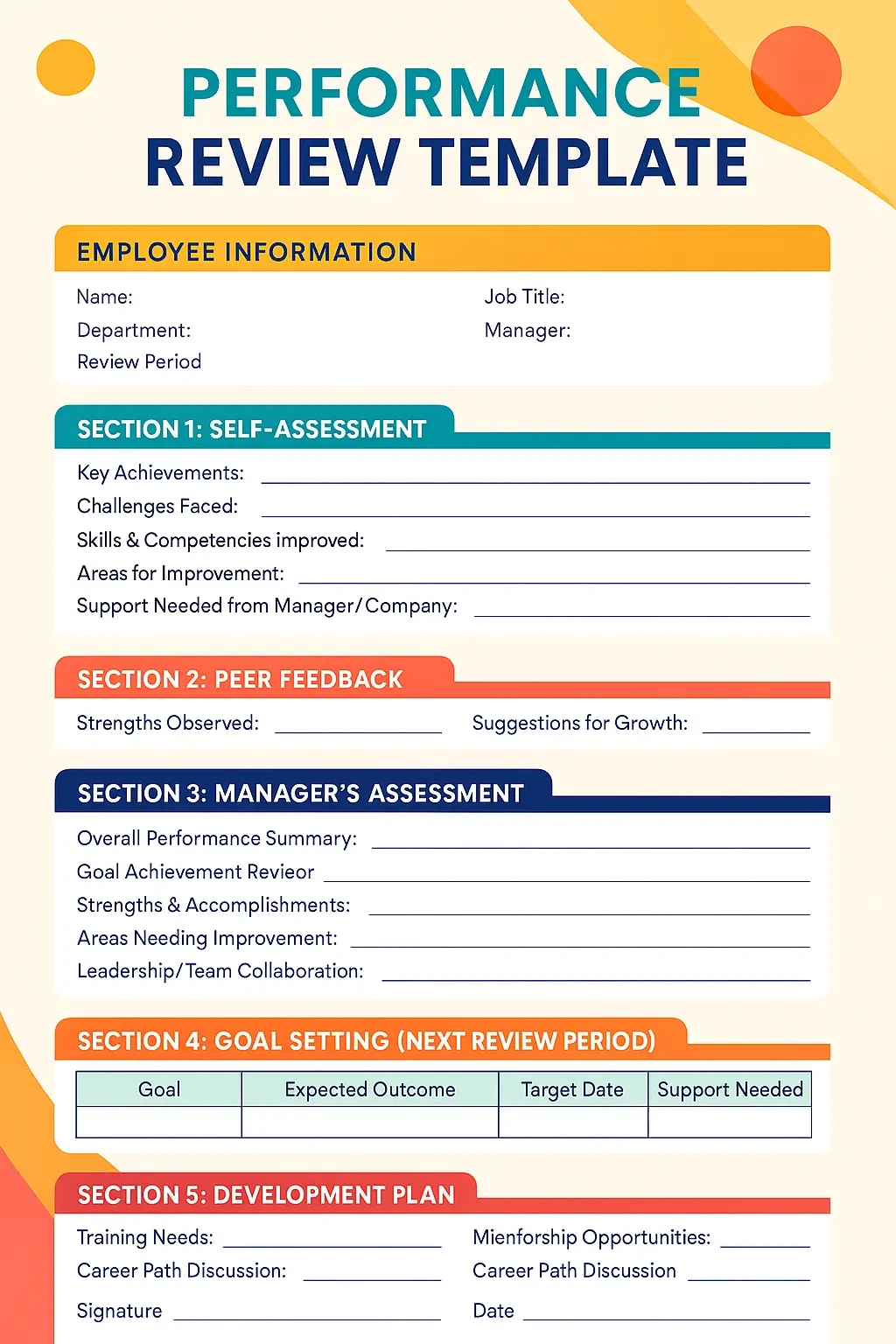 Performance Review Template Tested By Top Companies